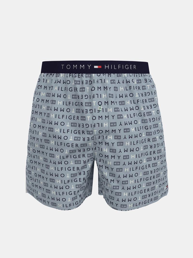 Férfi Tommy Hilfiger Pamut classics woven boxer Boxers Kék | HU 1343JPQ